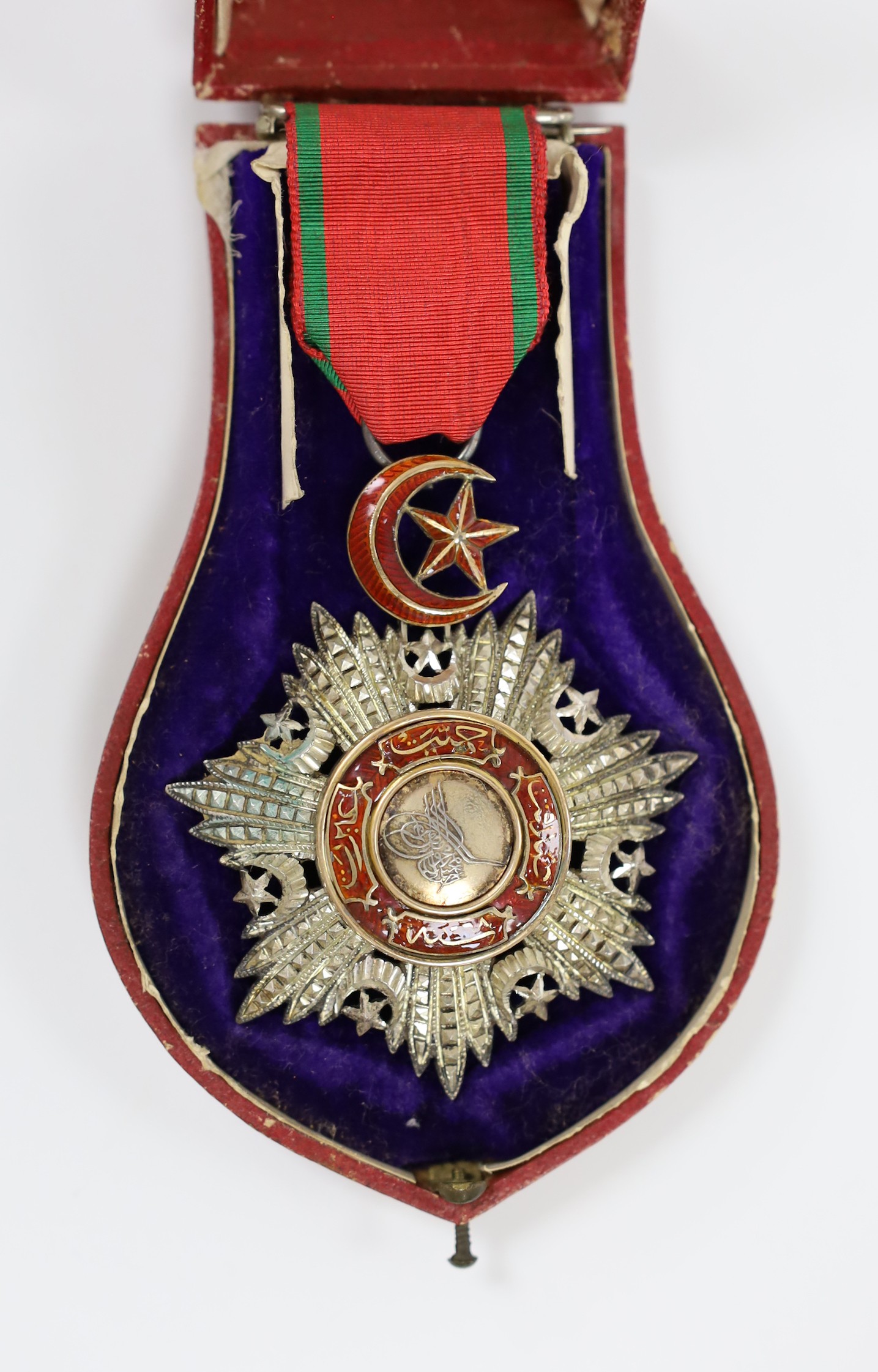 A cased Order of Medjidie, Ottoman- Turkish.